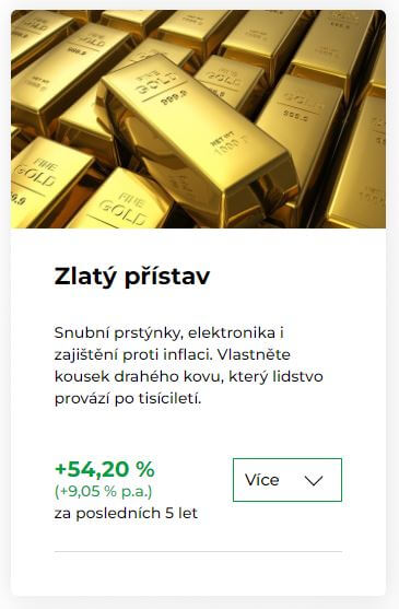 Portu.cz strategie Zlatý přístav - investování do zlata