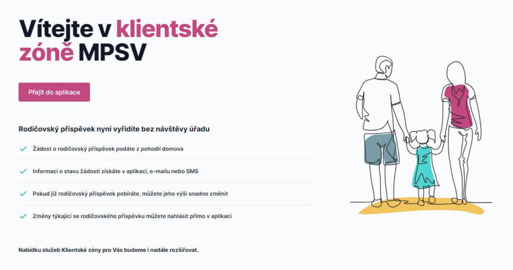 Žádost o rodičovský příspěvek 2024 online - Klientská zóna Jenda