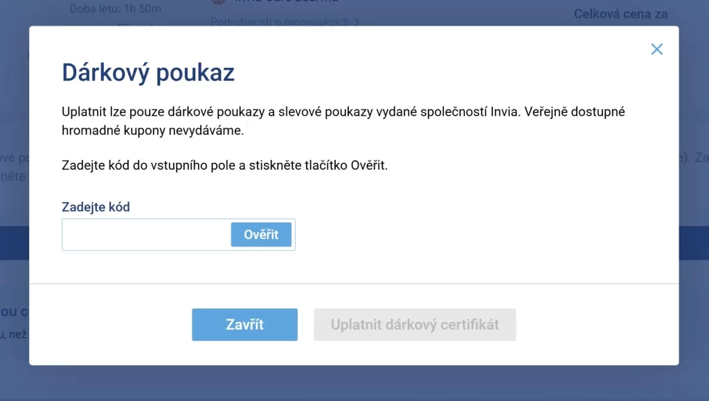 Invia dárkový poukaz