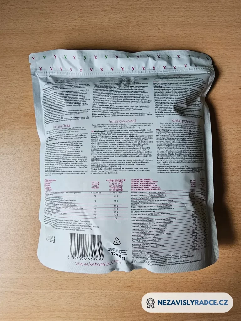 Proteinový koktejl KetoMix složení