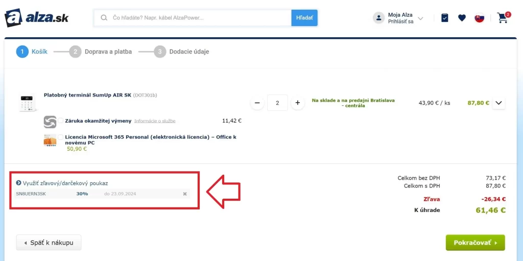 Alza zľavový kód 5€