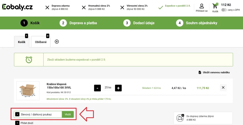 Eobaly slevový kód košík