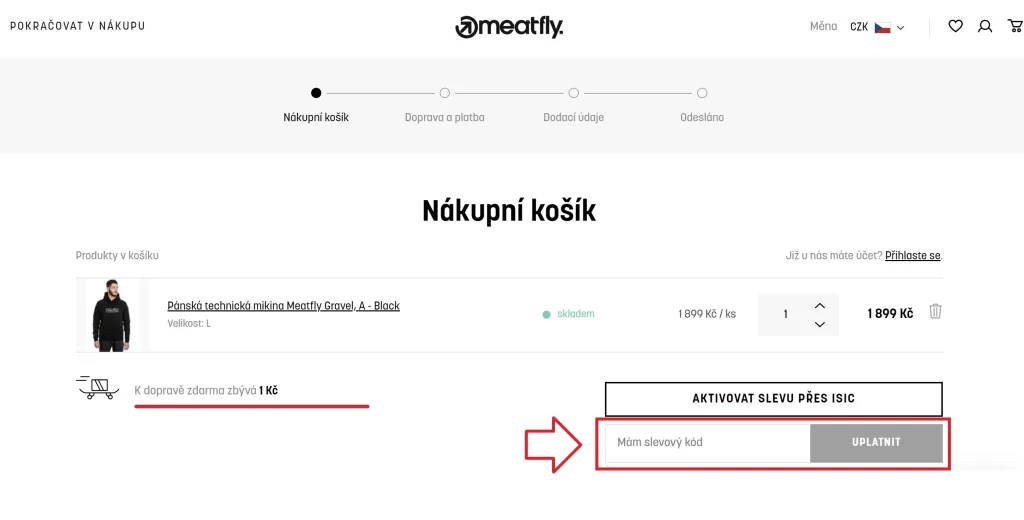 Meatfly slevový kód košík