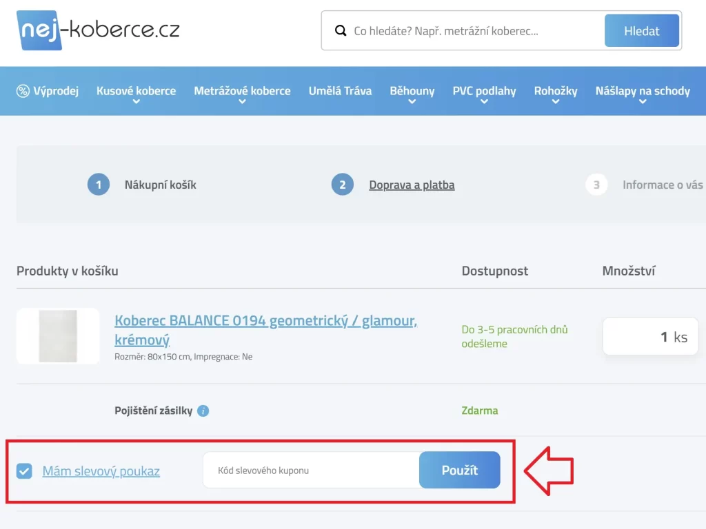 Nej Koberce slevový kupón