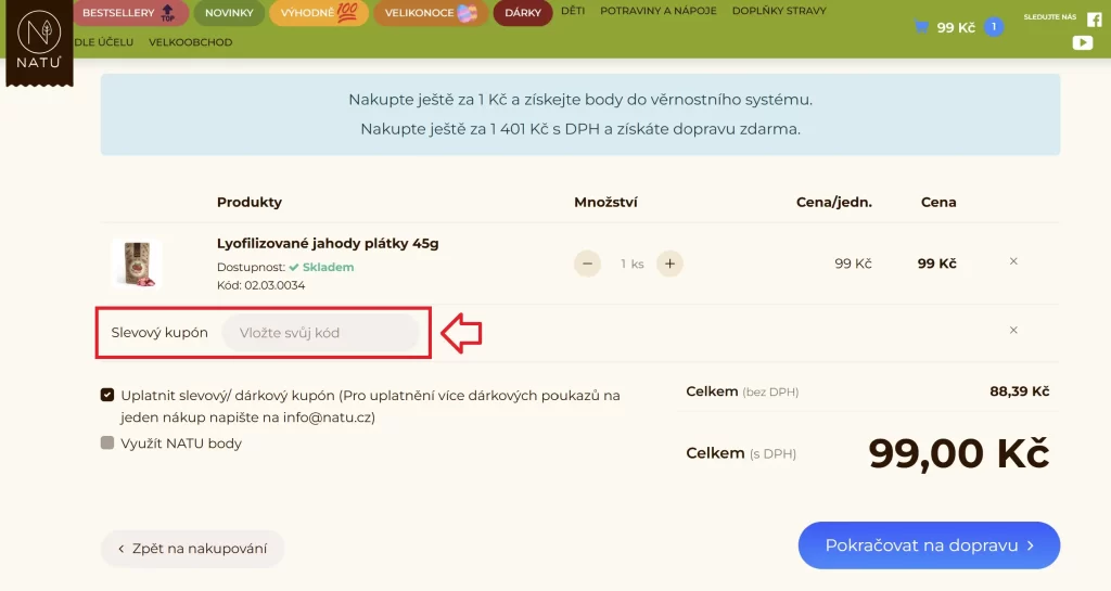 NATU slevový kupón