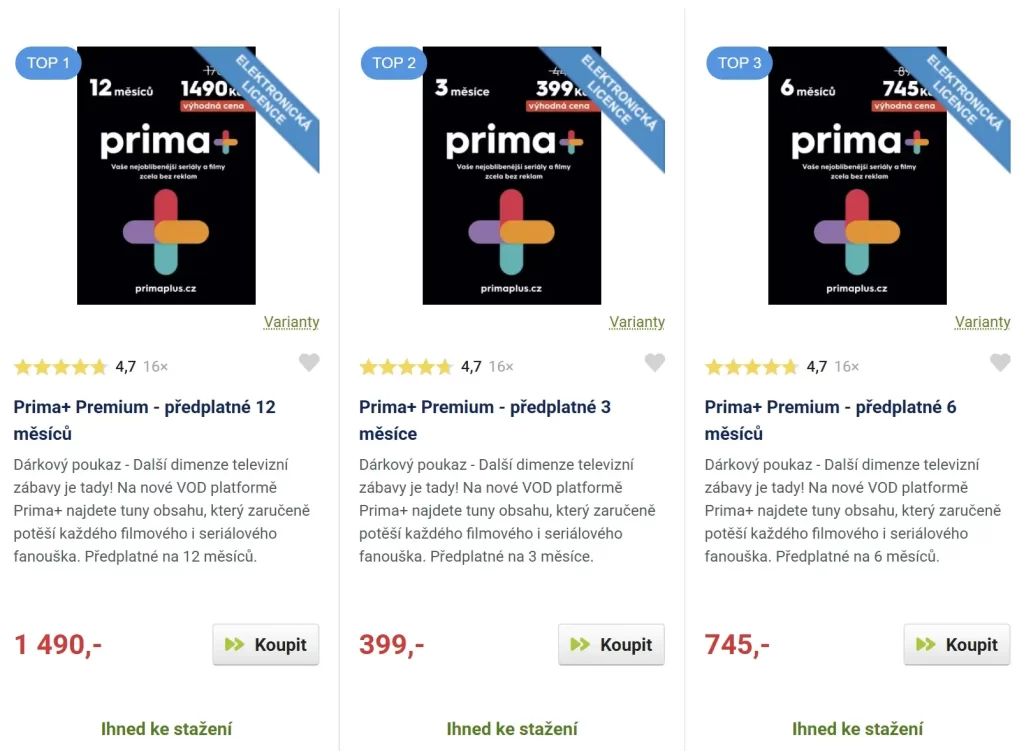 Prima plus kupóny