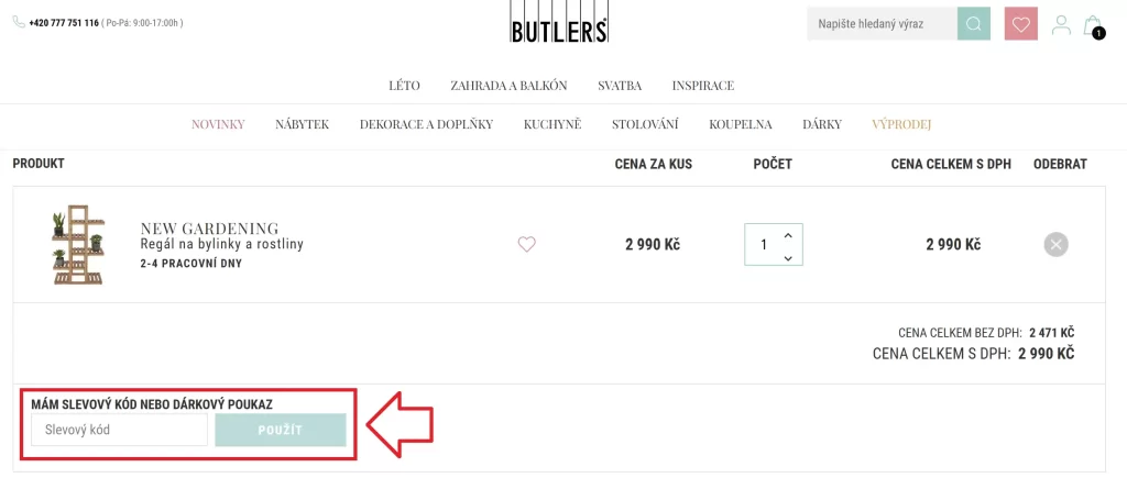 Butlers slevový kupón