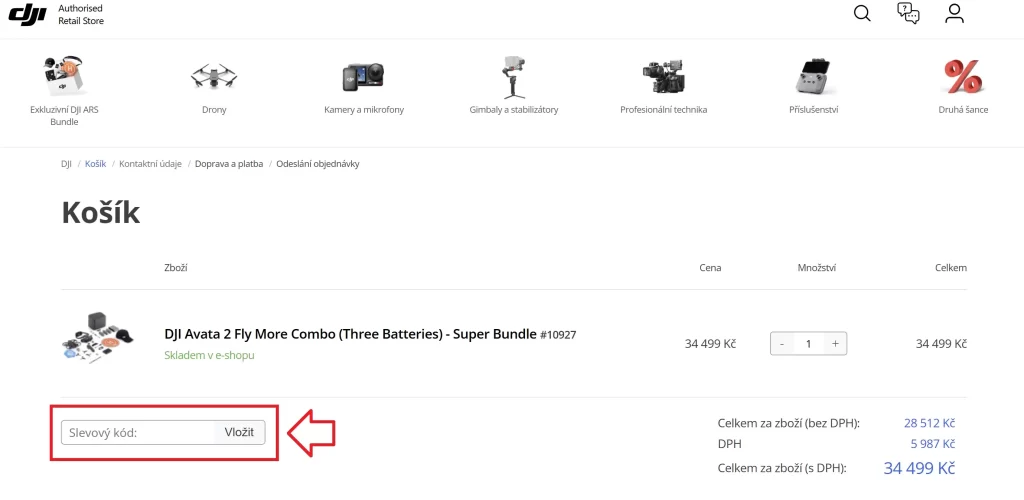 DJI shop slevový kupón