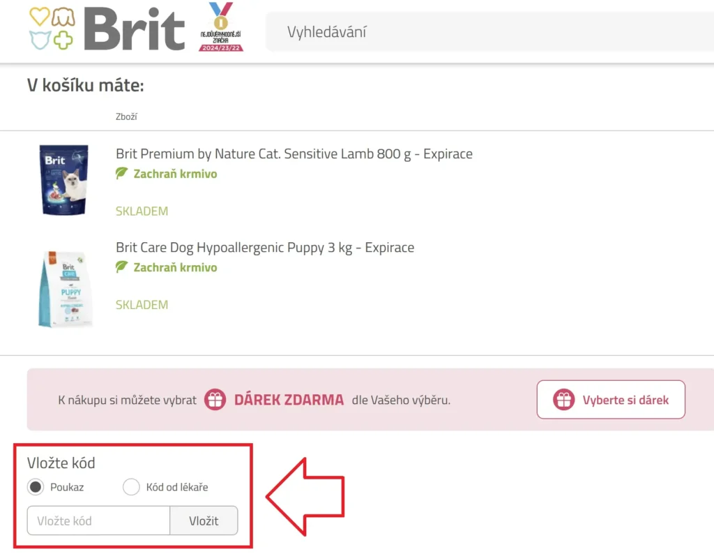 Krmivo Brit slevový kupón