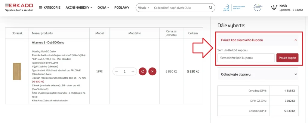 Erkado slevový kupón