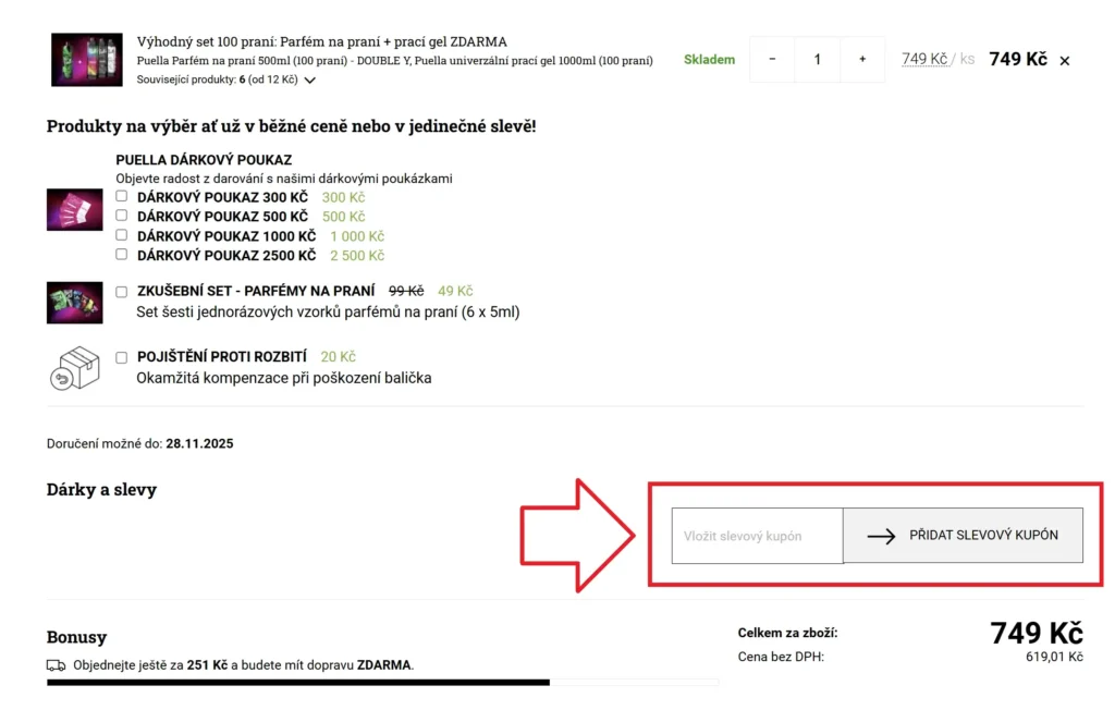 Puellavune slevový kupón