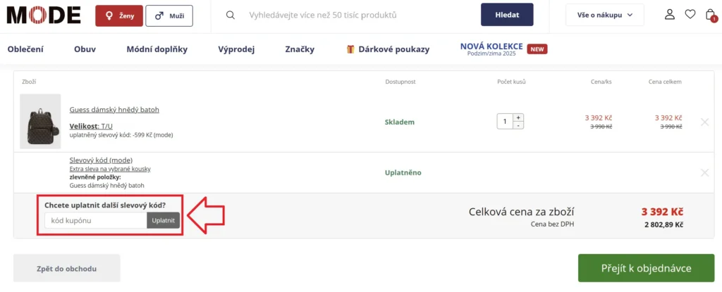 Mode slevový kupón