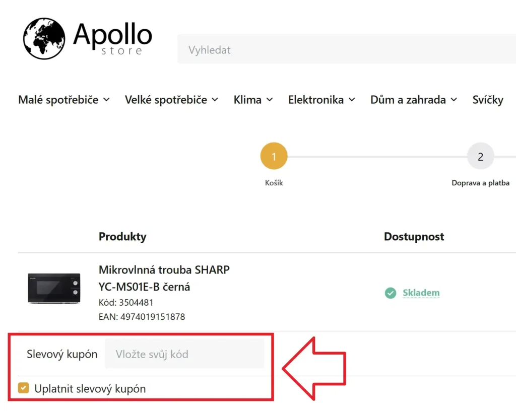 Apollo store slevový kupón