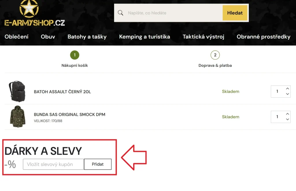E-Armyshop slevový kupón